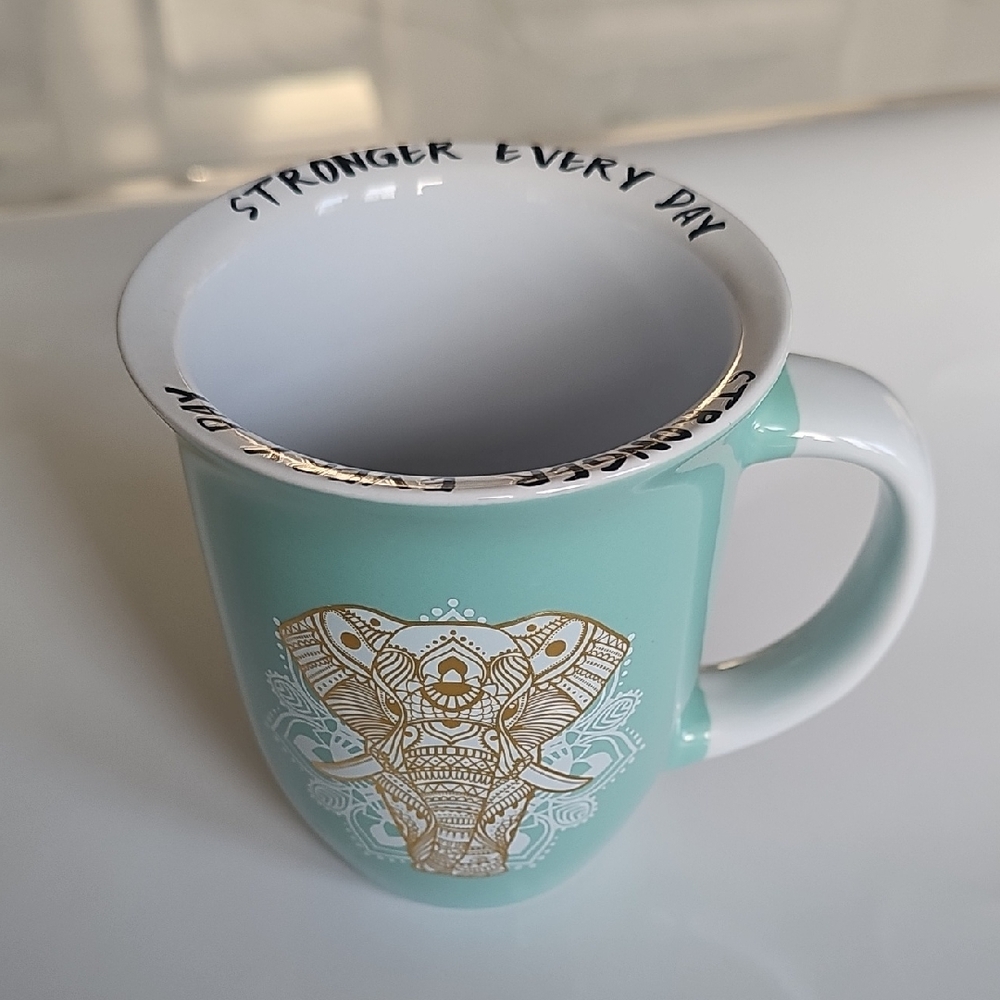 Last Chance!❤️  Inspirational Elephant Mug - Mint and Gold